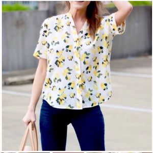 Lemon print blouse. NWT